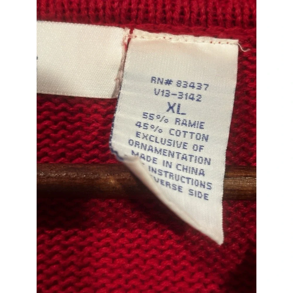 VTG Ms. Lee Winter  XL‎ Sweater Women's Cardigan Snowmen Embroidered Full Zip